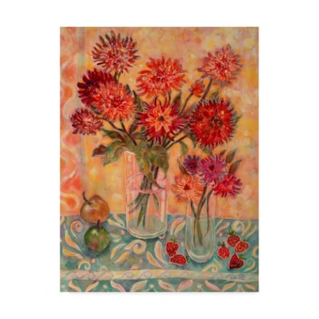 Lorraine Platt 'Dahlias And Strawberries' Canvas Art,14x19